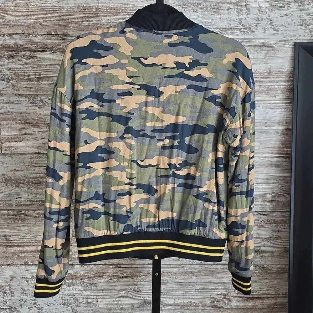 True Religion Camouflage Bomber Jacket Womens Size Small